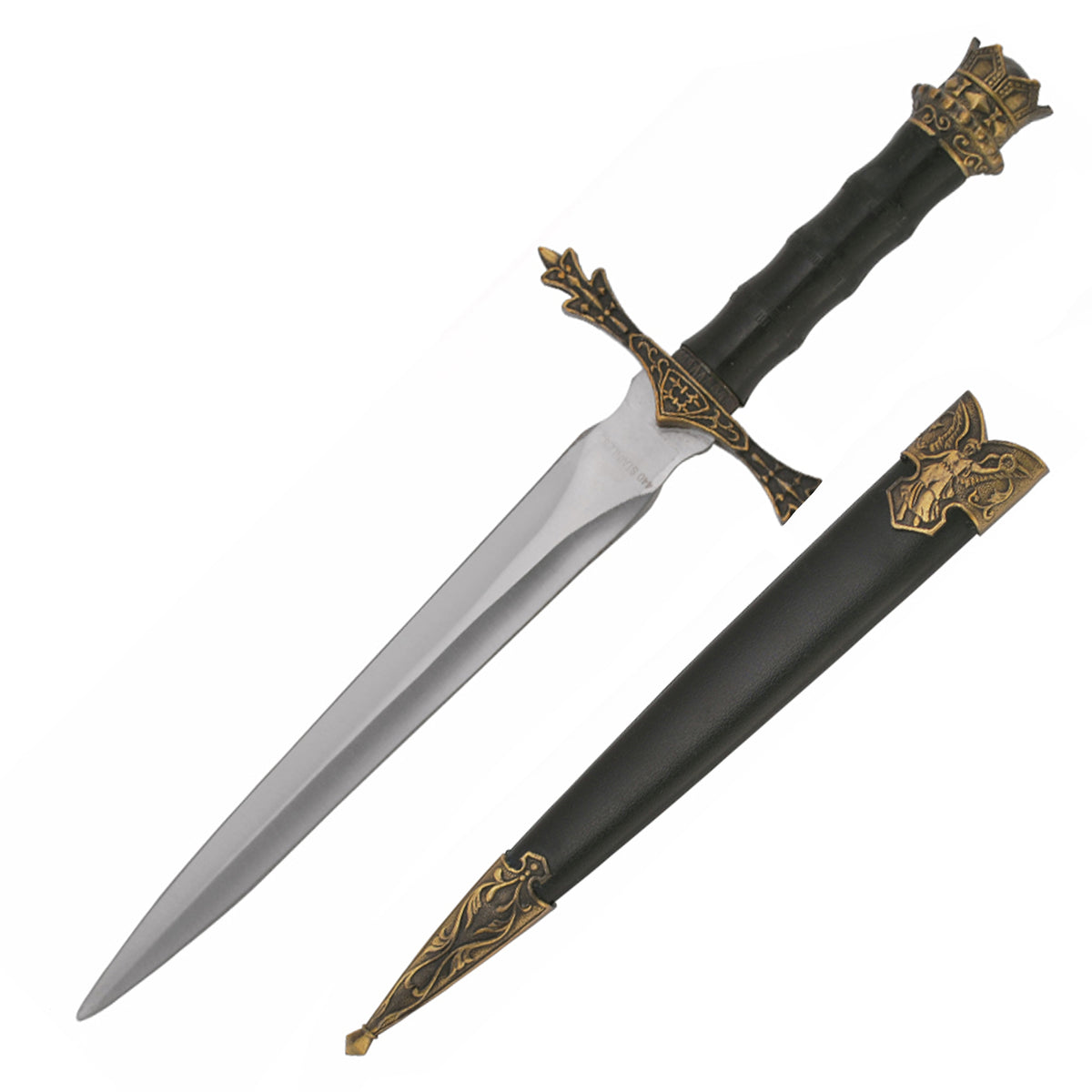 14" Golden Crown Medieval Dagger | Collectible Display Dagger