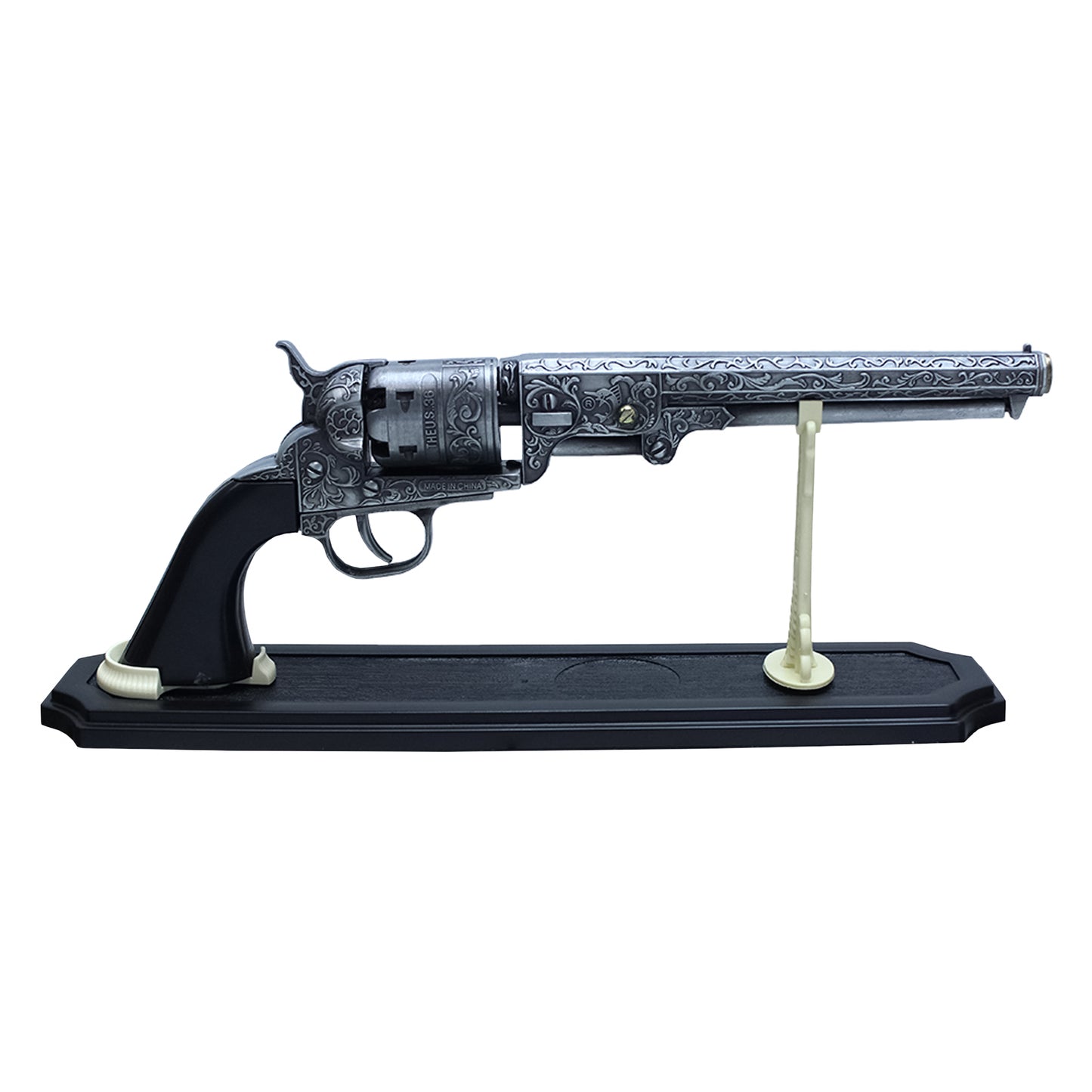 11" Silver Display Revolver Replica | Non-Firing Collectible Display Piece