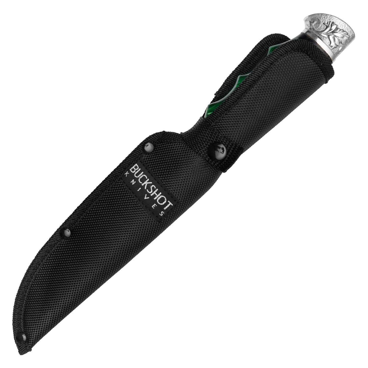 Buckshot Knives - 12” Green Marbled Blade | Fixed Blade Hunting Knife