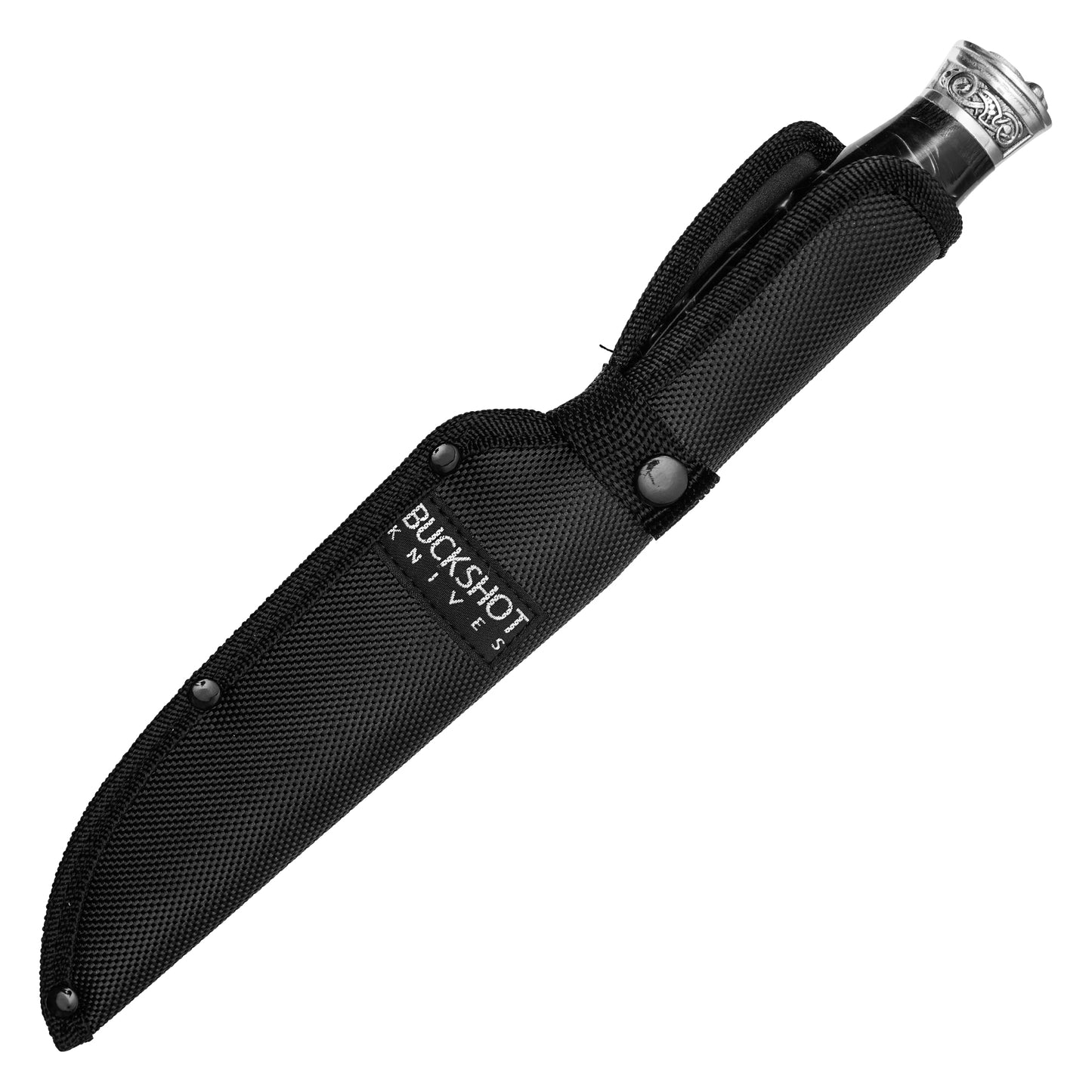 Buckshot Knives - 12.5” Black Marbled Blade | Fixed Blade Hunting Knife