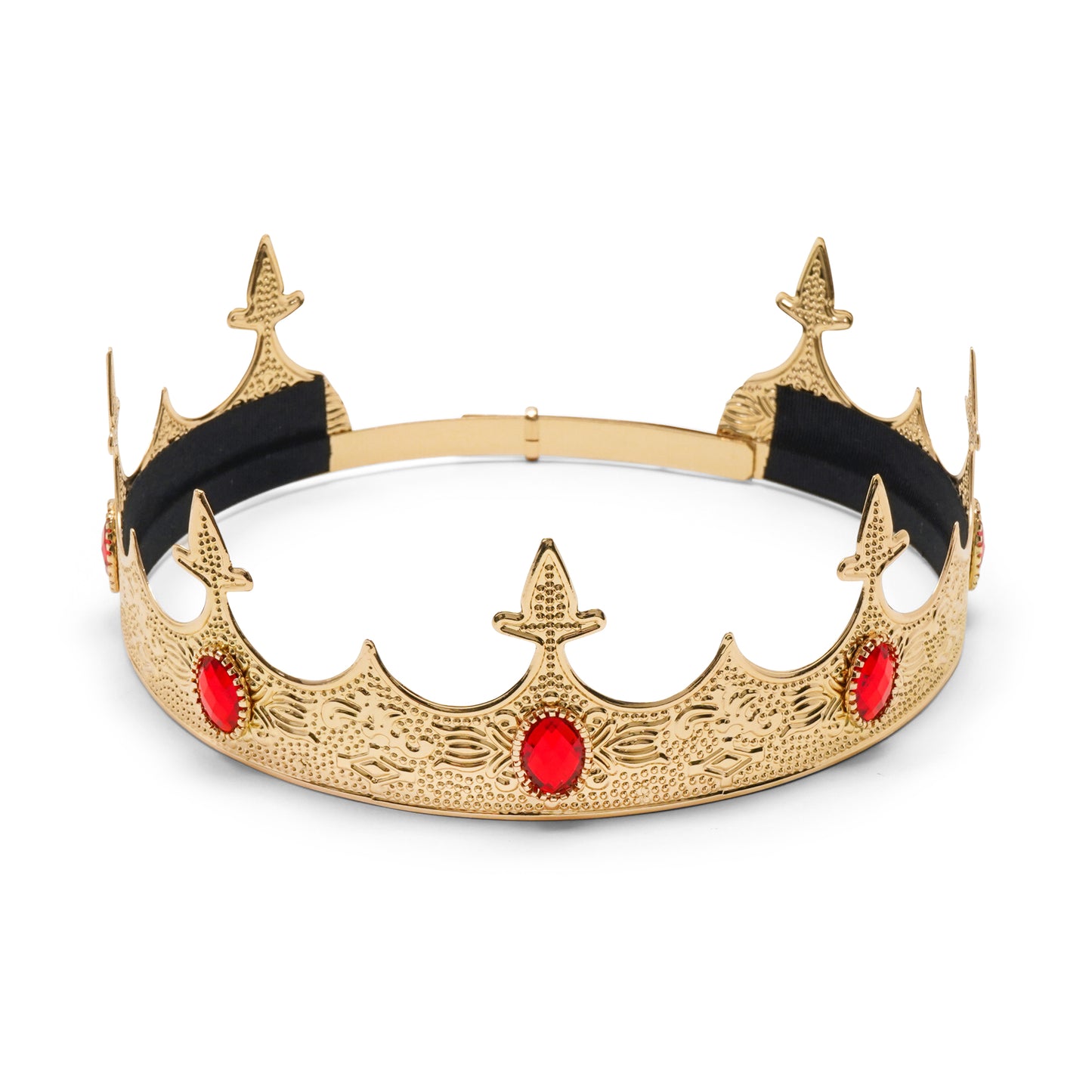 Hero’s Edge - Red Jeweled Crown | Adjustable Metal Costume Crown