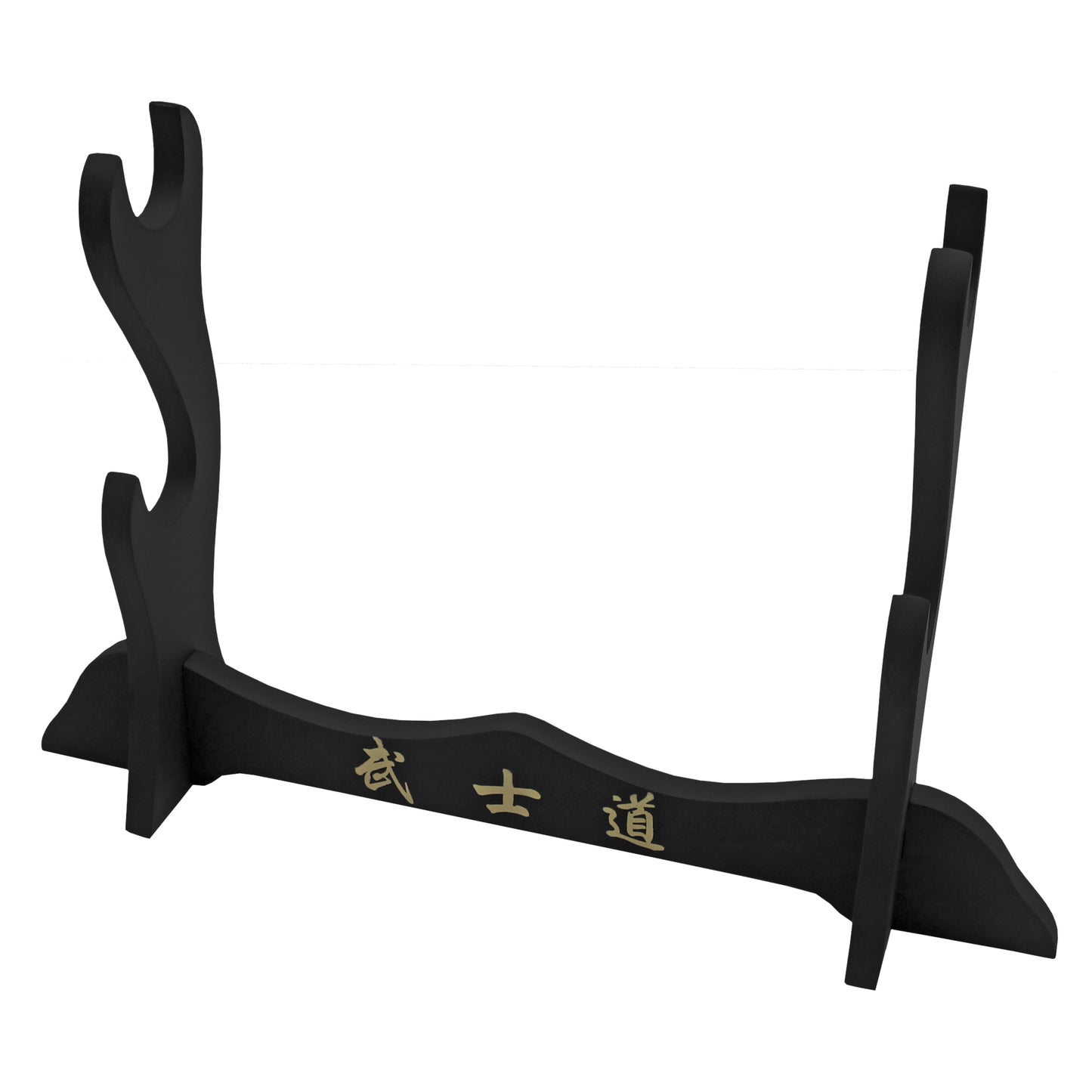 10" Black Wood Katana Stand | Dual Sword Display Stand