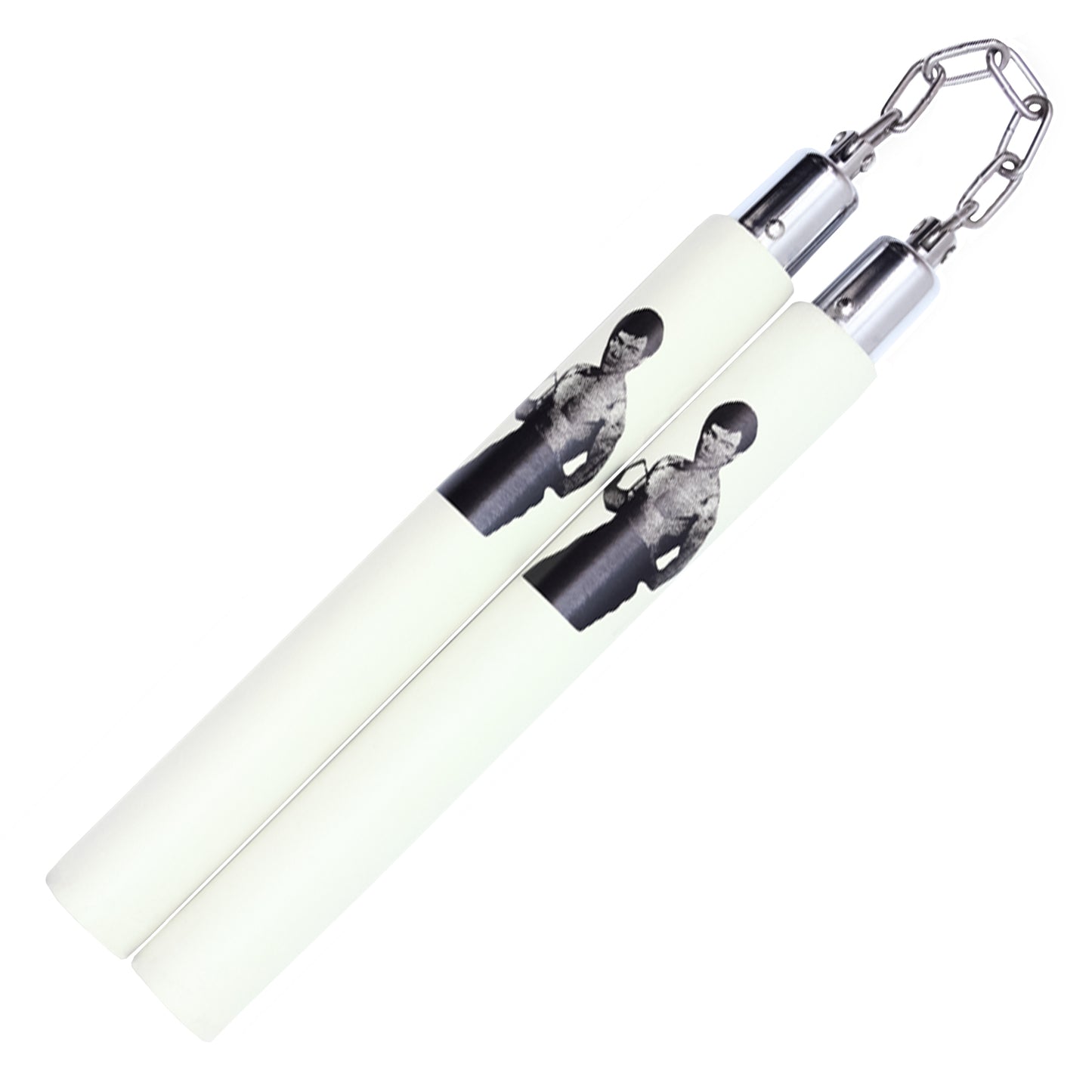 12" White Bruce Lee Foam Nunchaku | Martial Arts Training Weapon