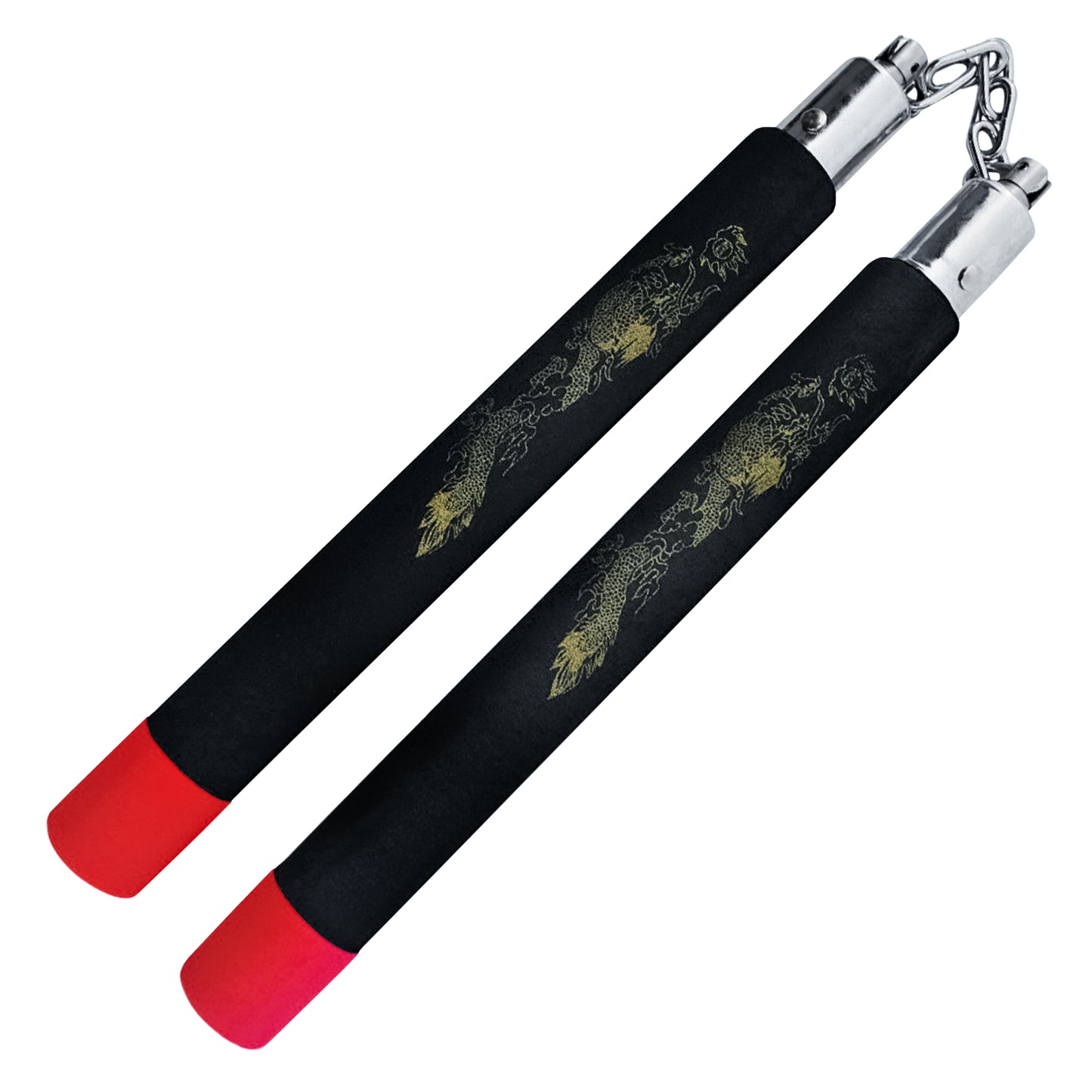 12" Black Foam Dragon Nunchaku | Martial Arts Training Weapon
