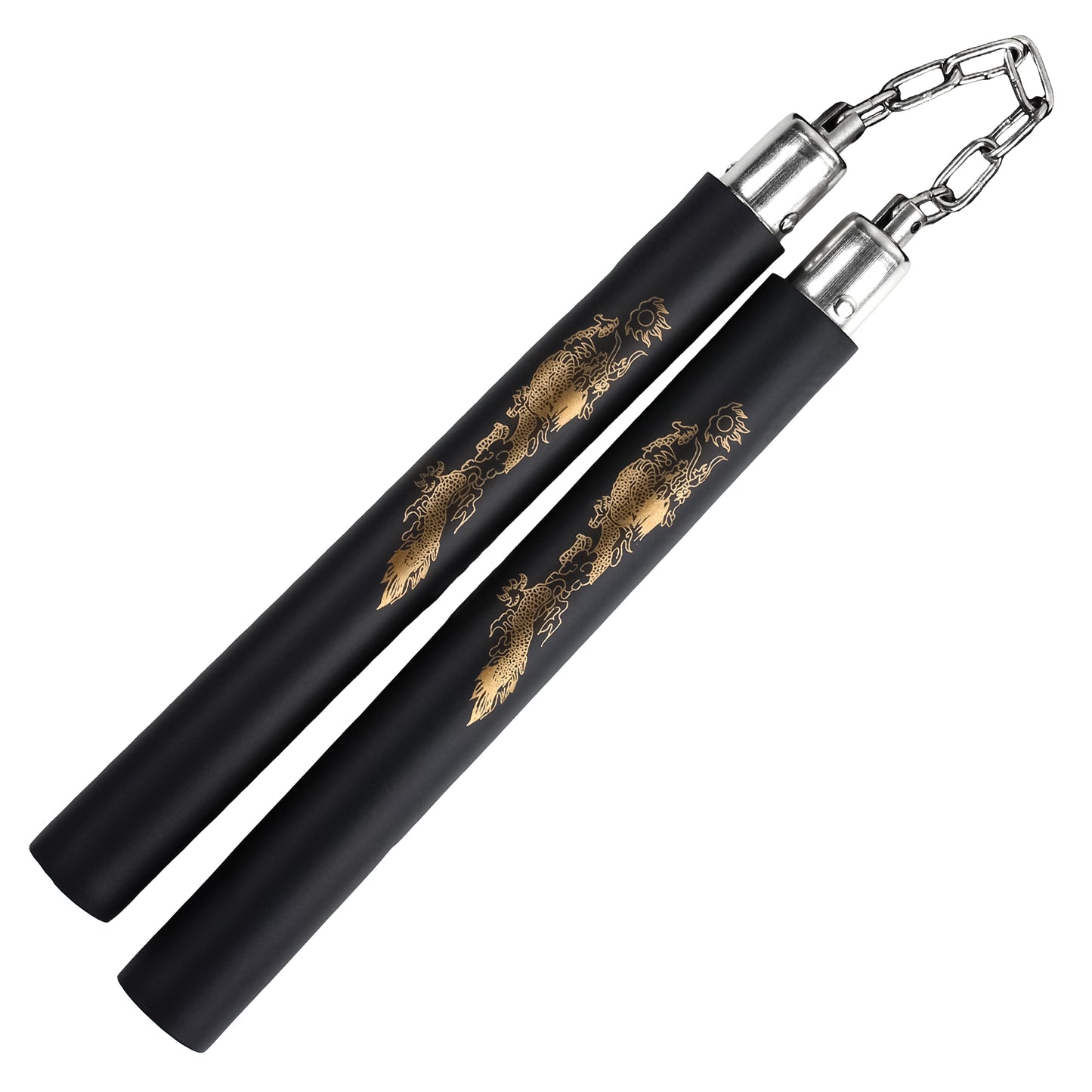 12" Black Foam Dragon Nunchaku | Martial Arts Training Weapon