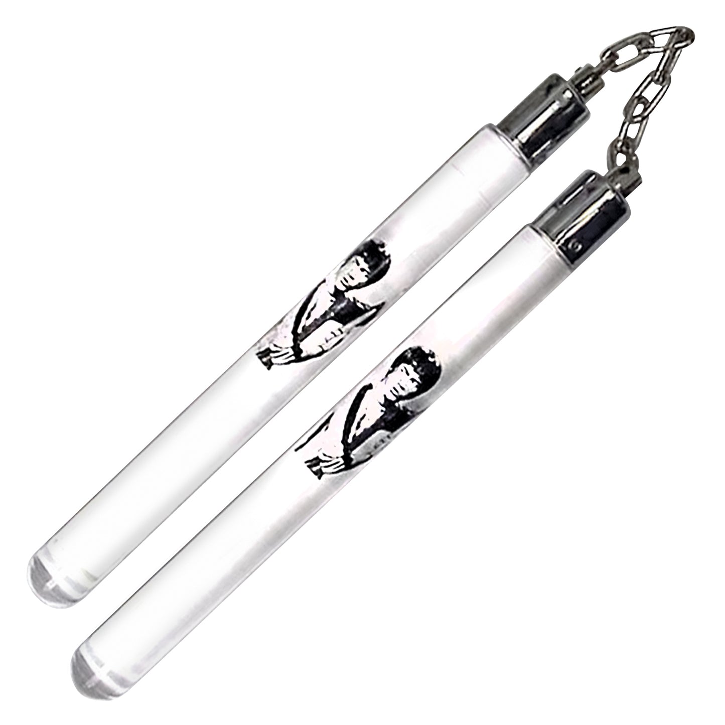 12" Clear Acrylic Nunchaku | Martial Arts Training Weapon