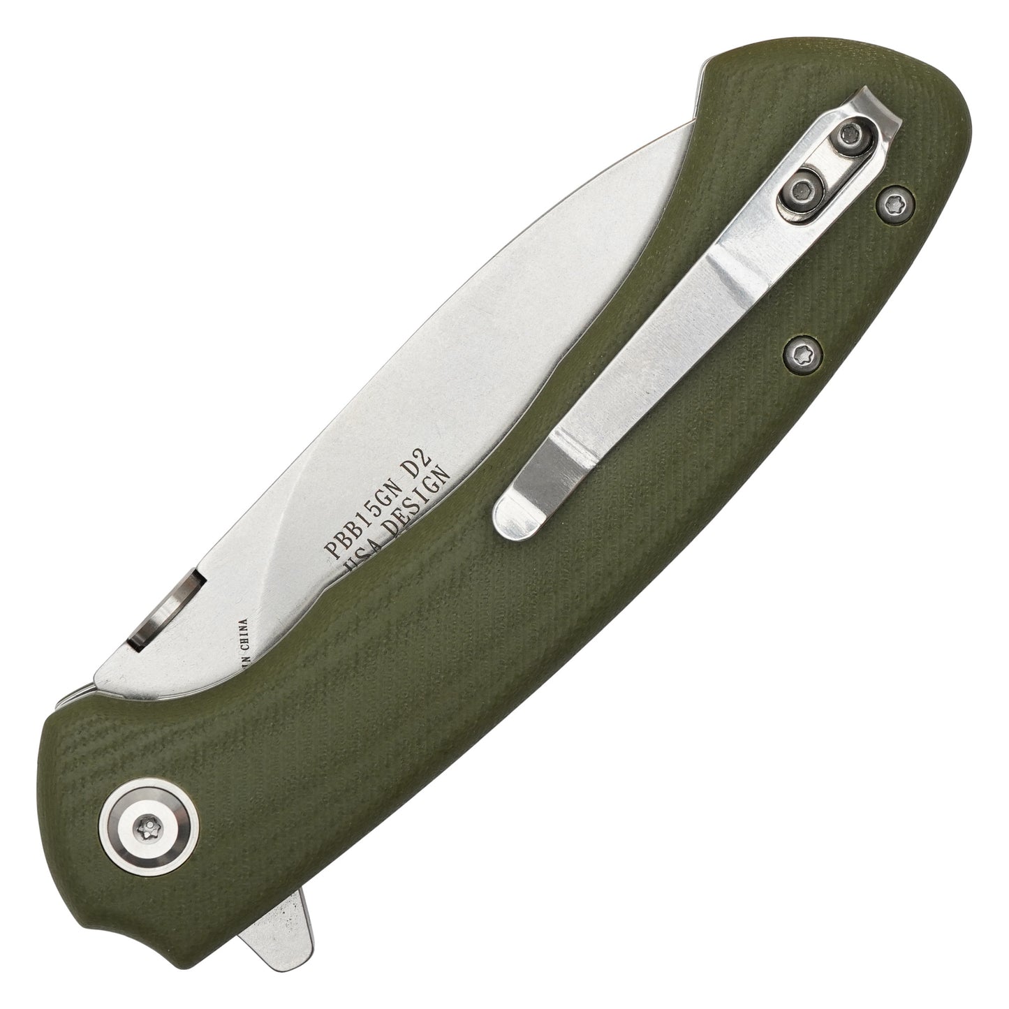 Buckshot Knives - 8.75” Green Textured D2 Steel | Ball Bearing Pocket Knife