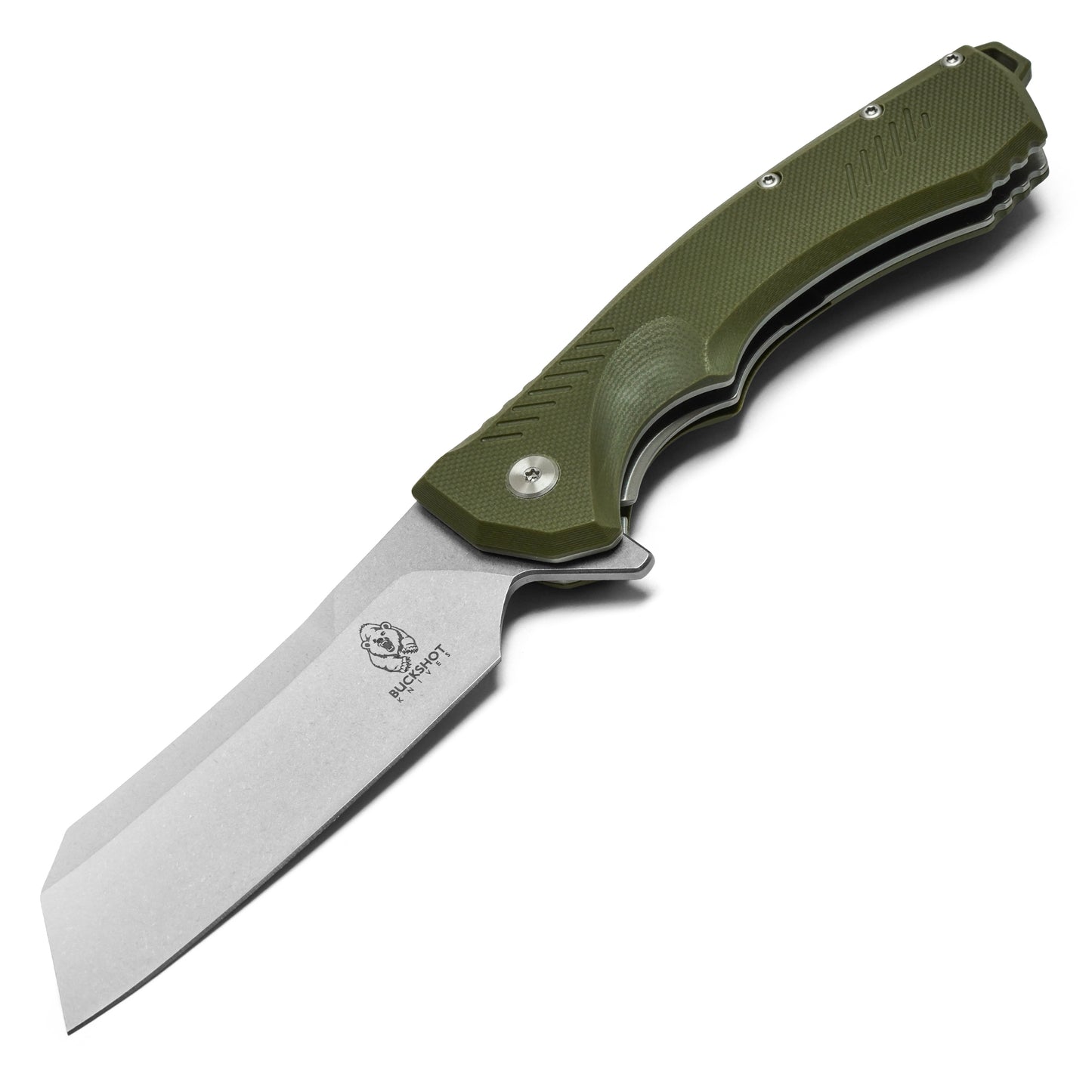 Buckshot Knives - 8.5" Green | D2 Pocket Cleaver Knife