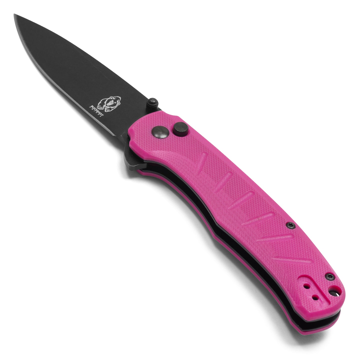 Buckshot Knives - 8" Pink D2 Drop Point | Ball Bearing Pocket Knife
