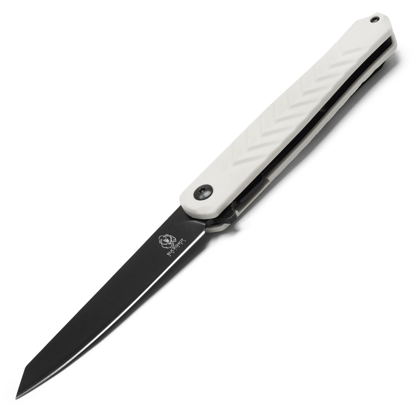 Buckshot Knives - 8.5" Slim White D2 | Ball Bearing Pocket Knife