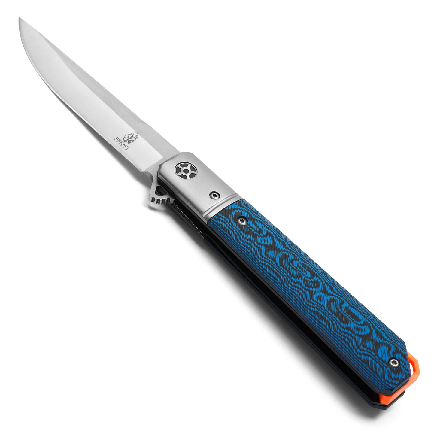 Buckshot Knives - 8.5" Blue Ripple D2 | Ball Bearing Pocket Knife