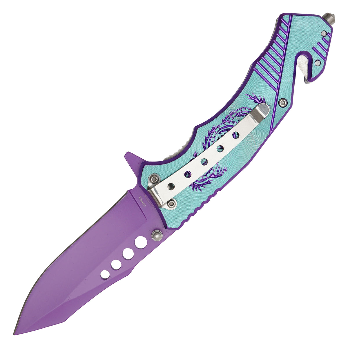 Wartech - 8" Purple Dragon | Spring Assisted Pocket Knife
