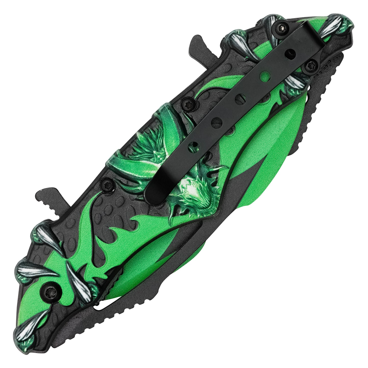 Wartech - 11" Green Dragon | Spring Assisted Pocket Knife