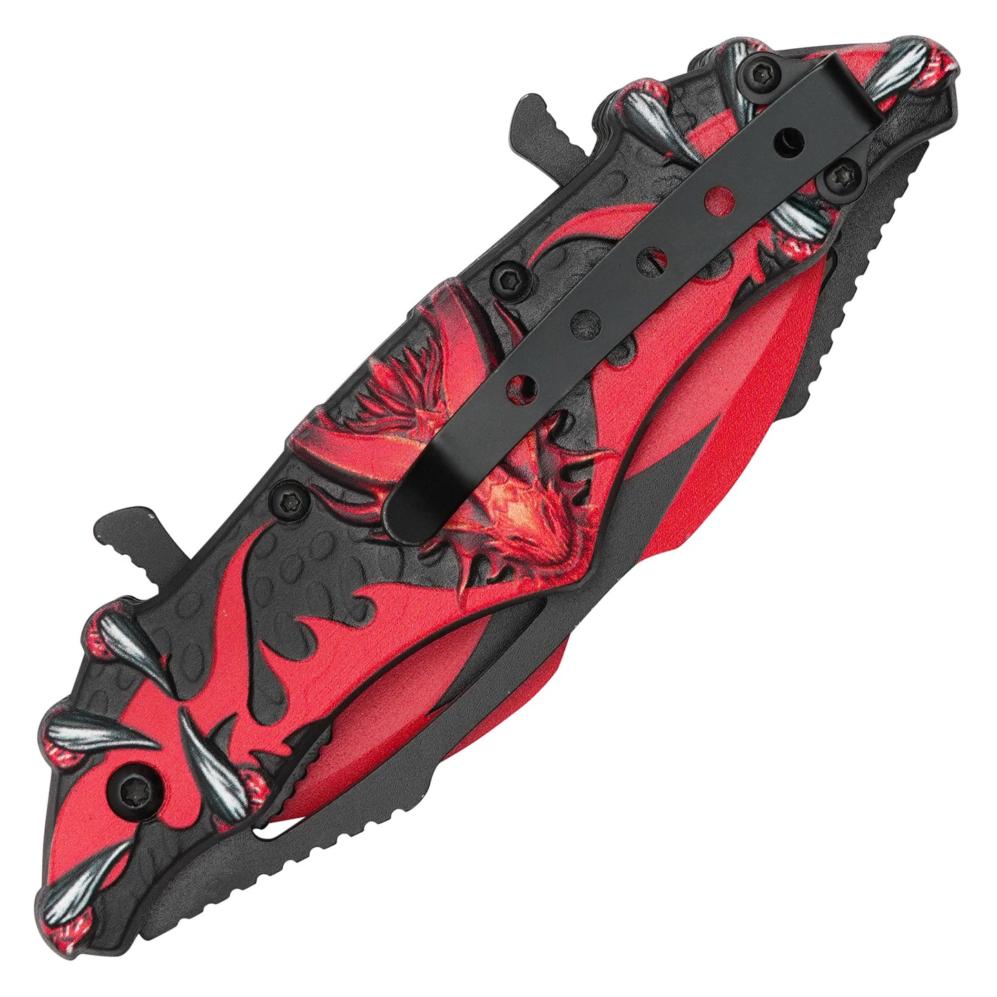 Wartech - 11" Red Dragon | Spring Assisted Pocket Knife