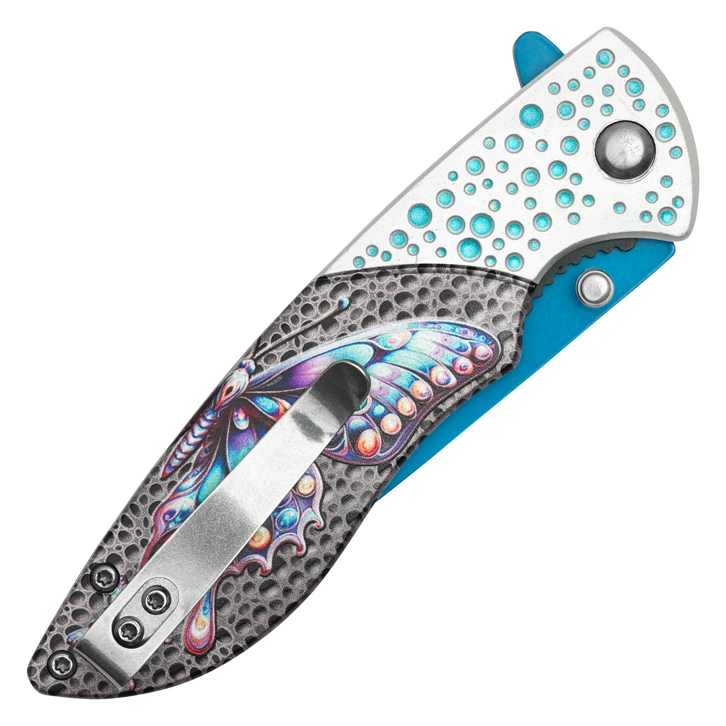 Wartech – 8" Dotted Blue Butterfly | Spring Assisted Pocket Knife