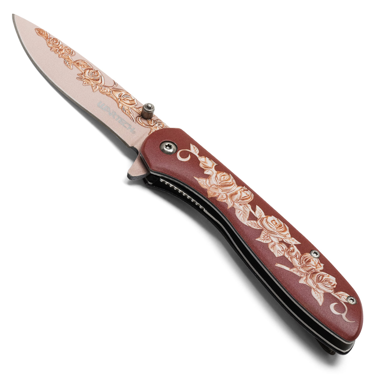 Wartech - 8" Brown Rose | Spring Assisted Pocket Knife