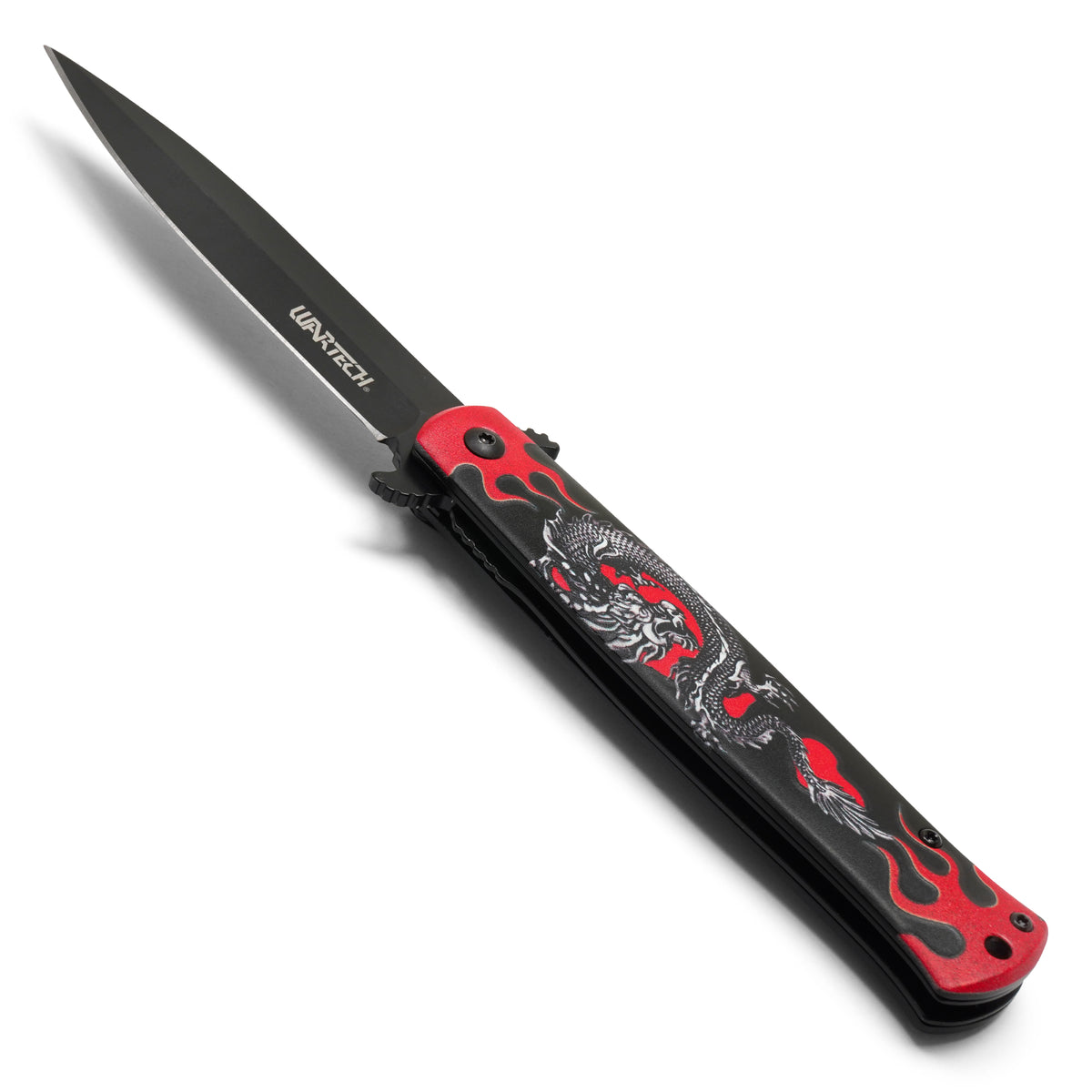 Wartech - 9" Red Dragonfire | Spring Assisted Pocket Knife