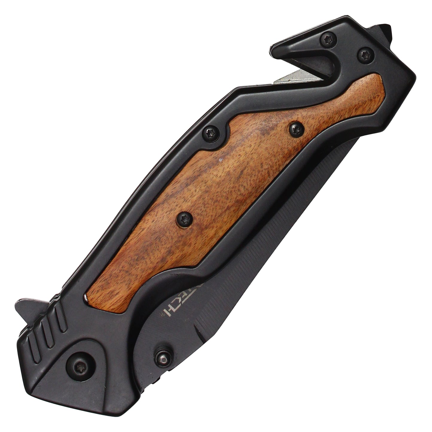 Wartech - 8.5" Black Wood | Spring Assisted Pocket Knife