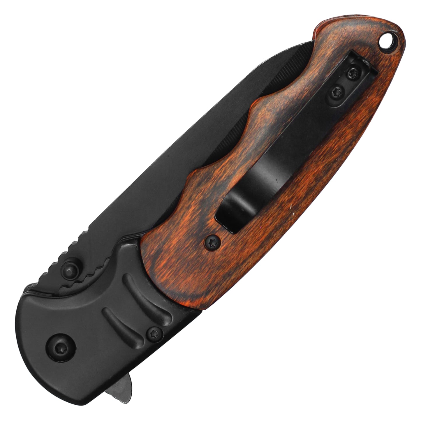 Wartech - 8.5" Dark Wood | Spring Assisted Pocket Knife