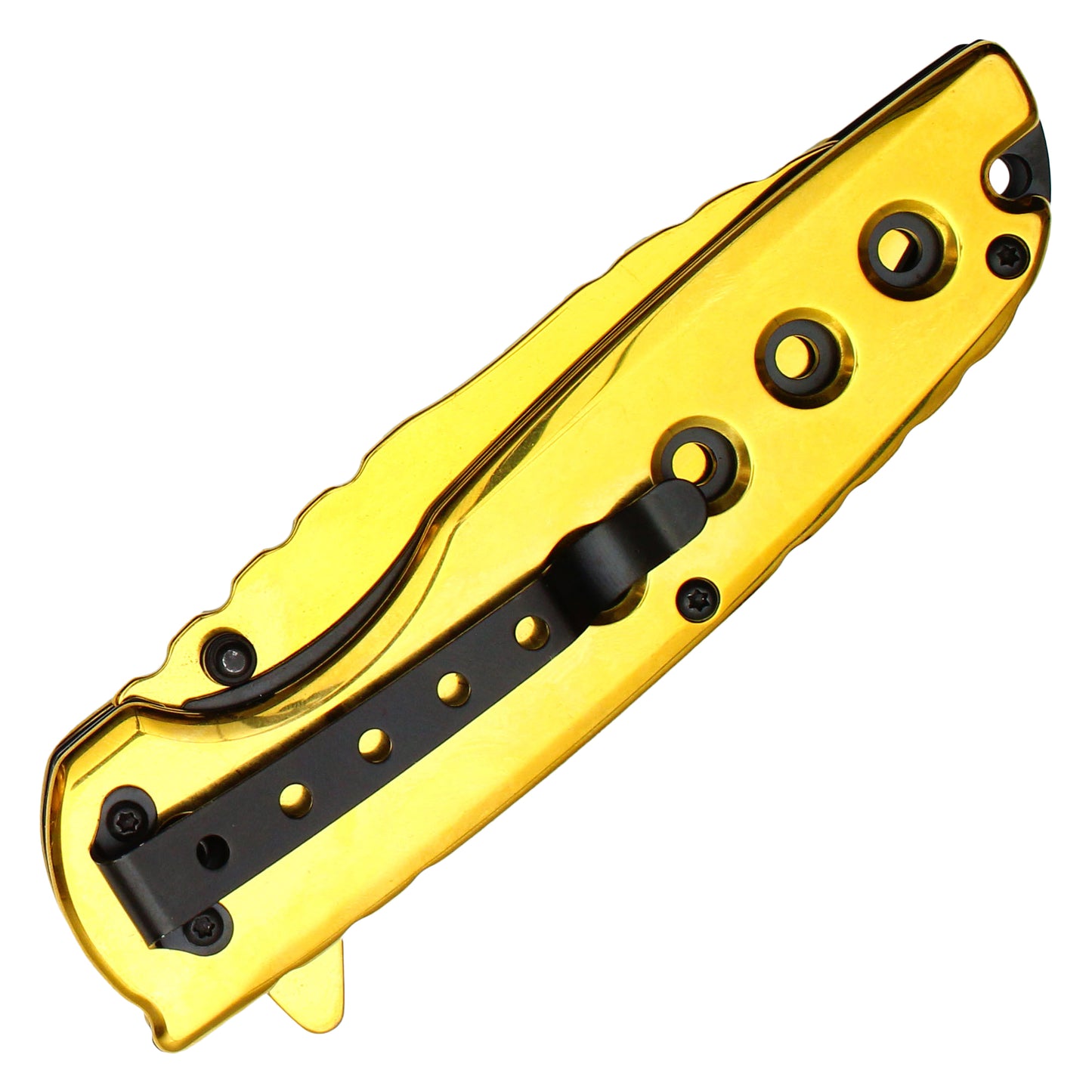 Wartech - 8.5" Gold Perforated | Spring Assisted Pocket Knife