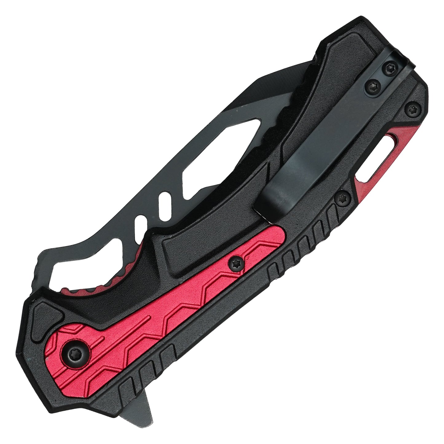 Wartech - 8.25” Tactical Red & Black | Spring Assisted Pocket Knife