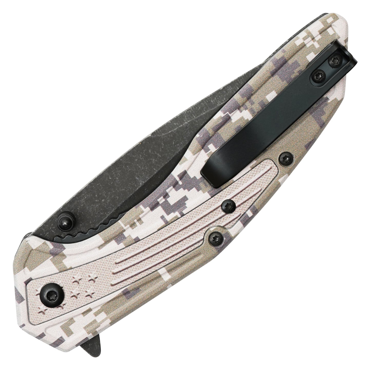 Wartech - 8.5” Stonewashed Camo | Spring Assisted Pocket Knife