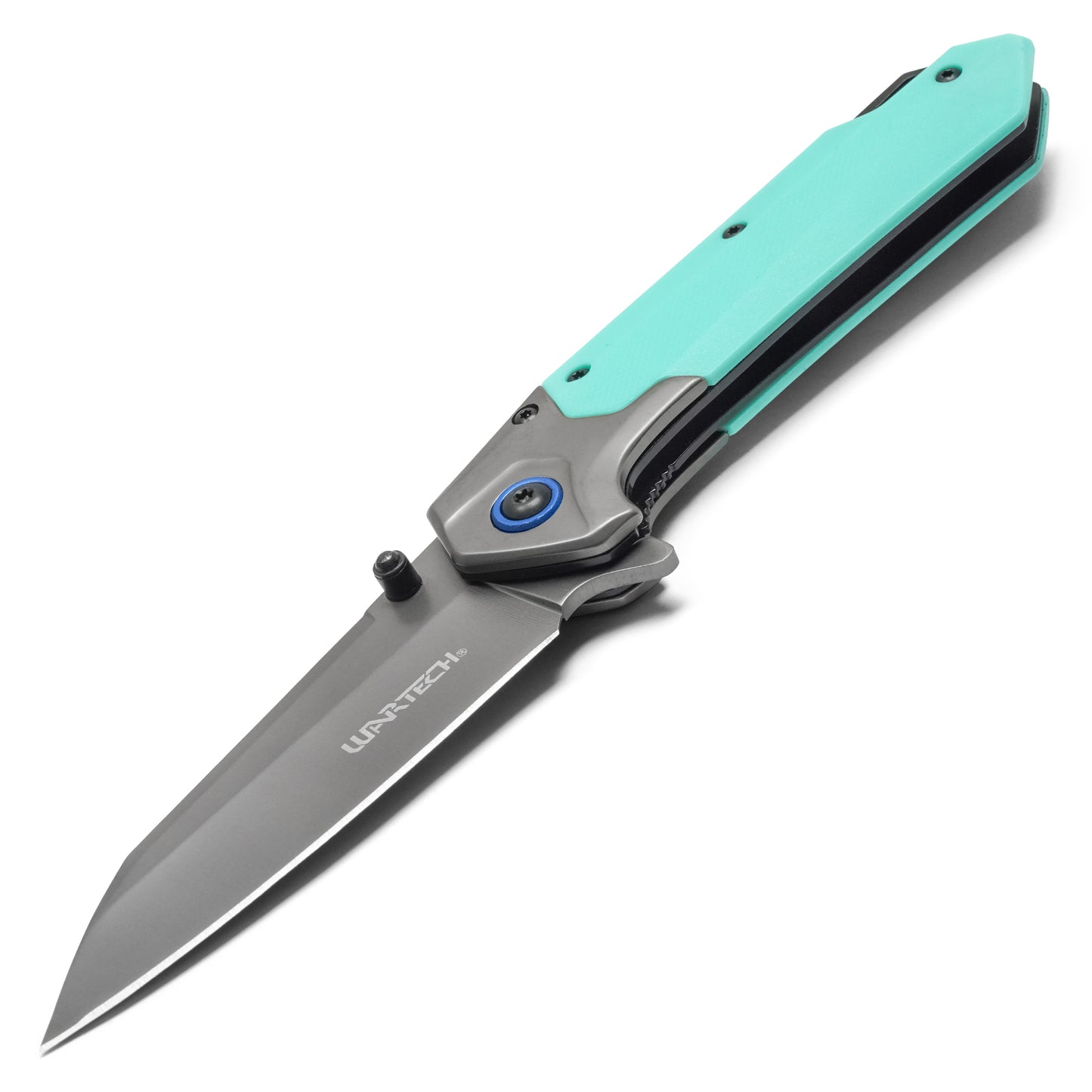 Wartech - 7.75" 2-Tone Blue Wharncliffe | Spring Assisted Pocket Knife