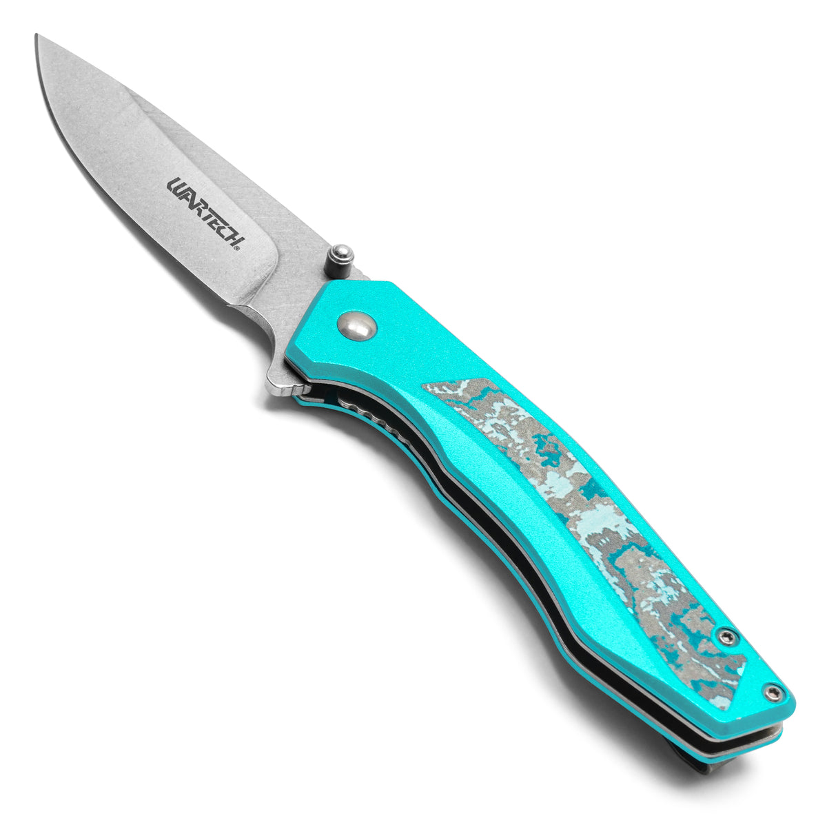 Wartech - 7.75" Blue Marble | Spring Assisted Pocket Knife