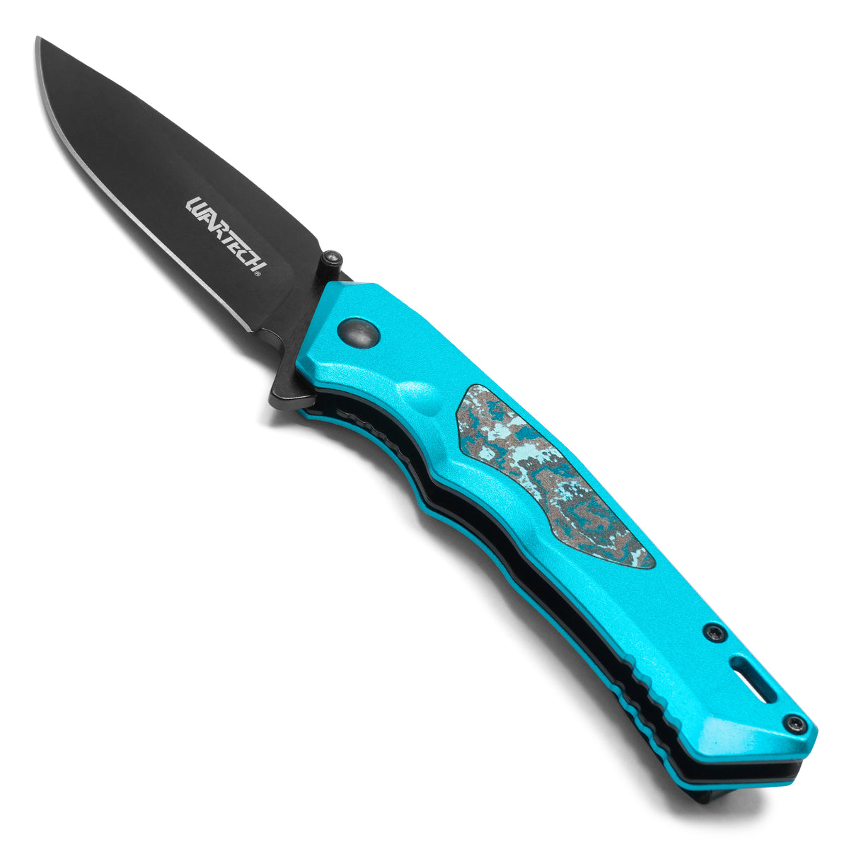 Wartech - 7.75" Blue Marble | Spring Assisted Pocket Knife