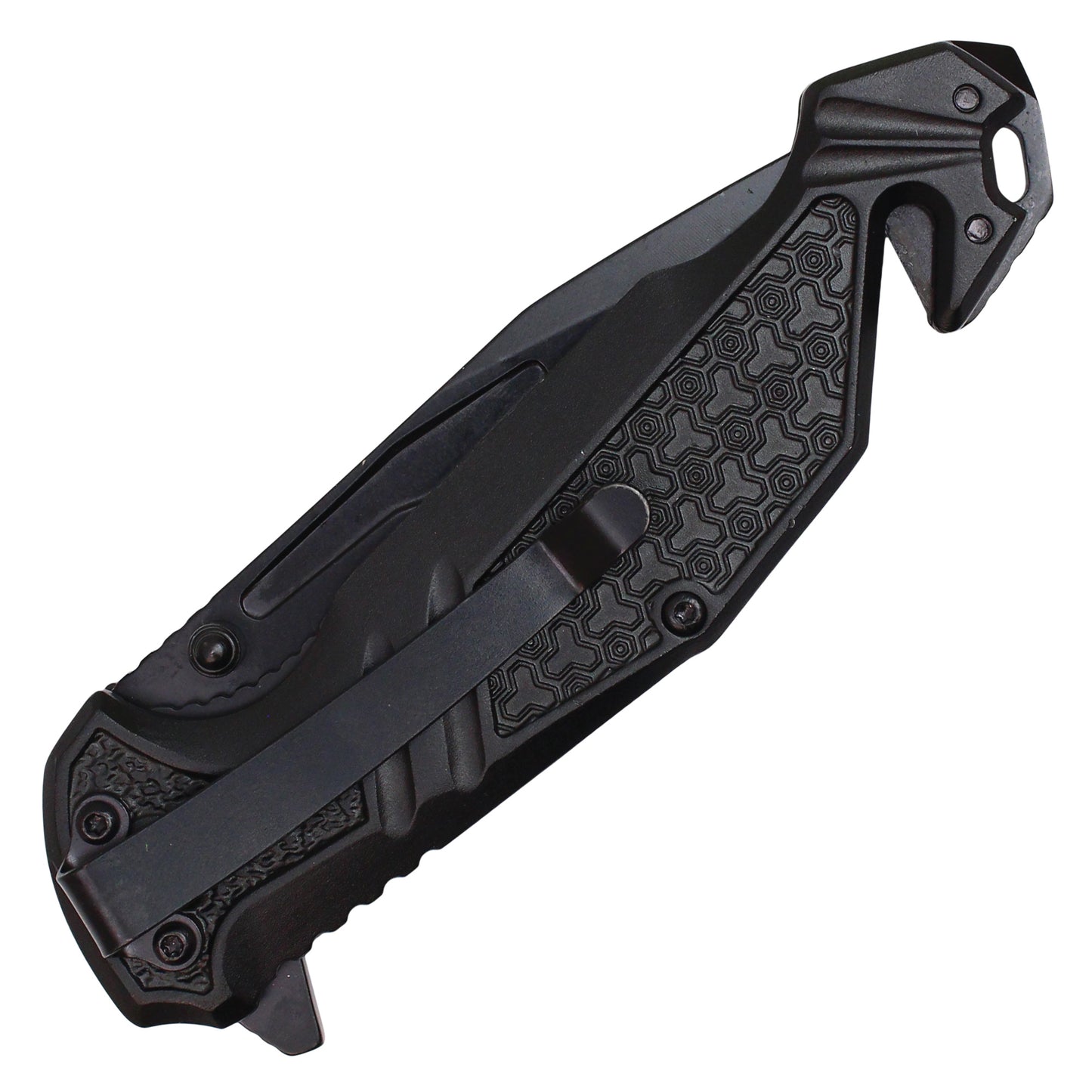 Wartech - 8" Black Serrated | Spring Assisted Pocket knife