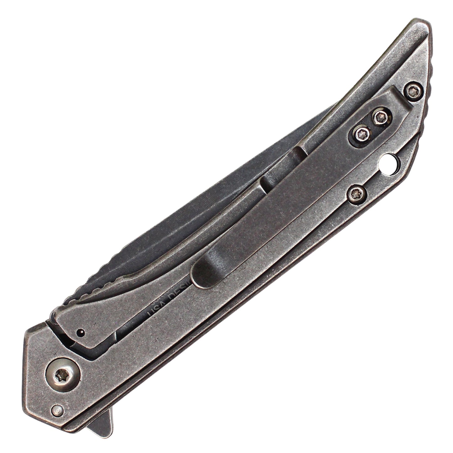 Wartech - 8" Slim Stonewashed | Spring Assisted Pocket Knife