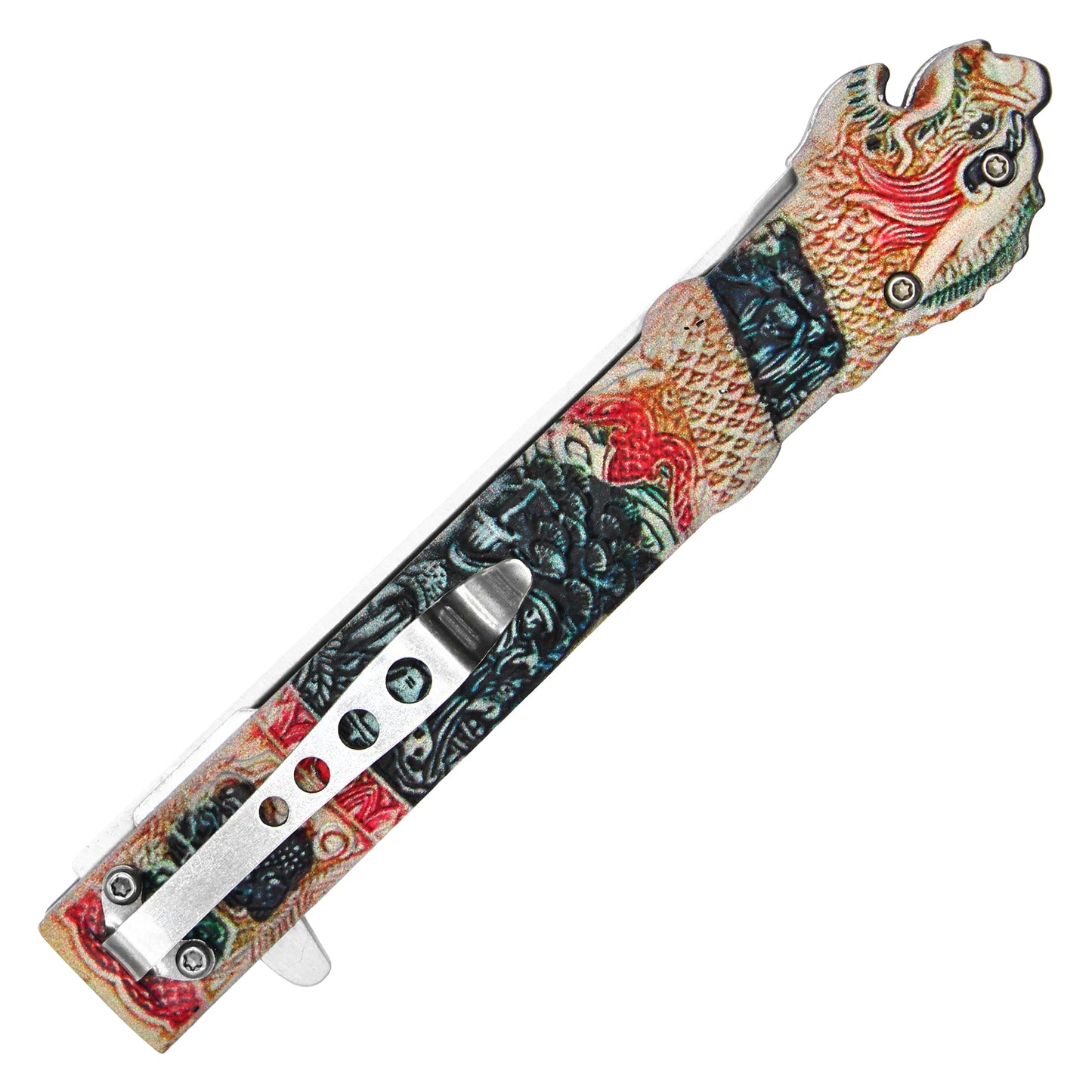 Wartech - 9.25" Highlander Dragon | Spring Assisted Pocket Knife