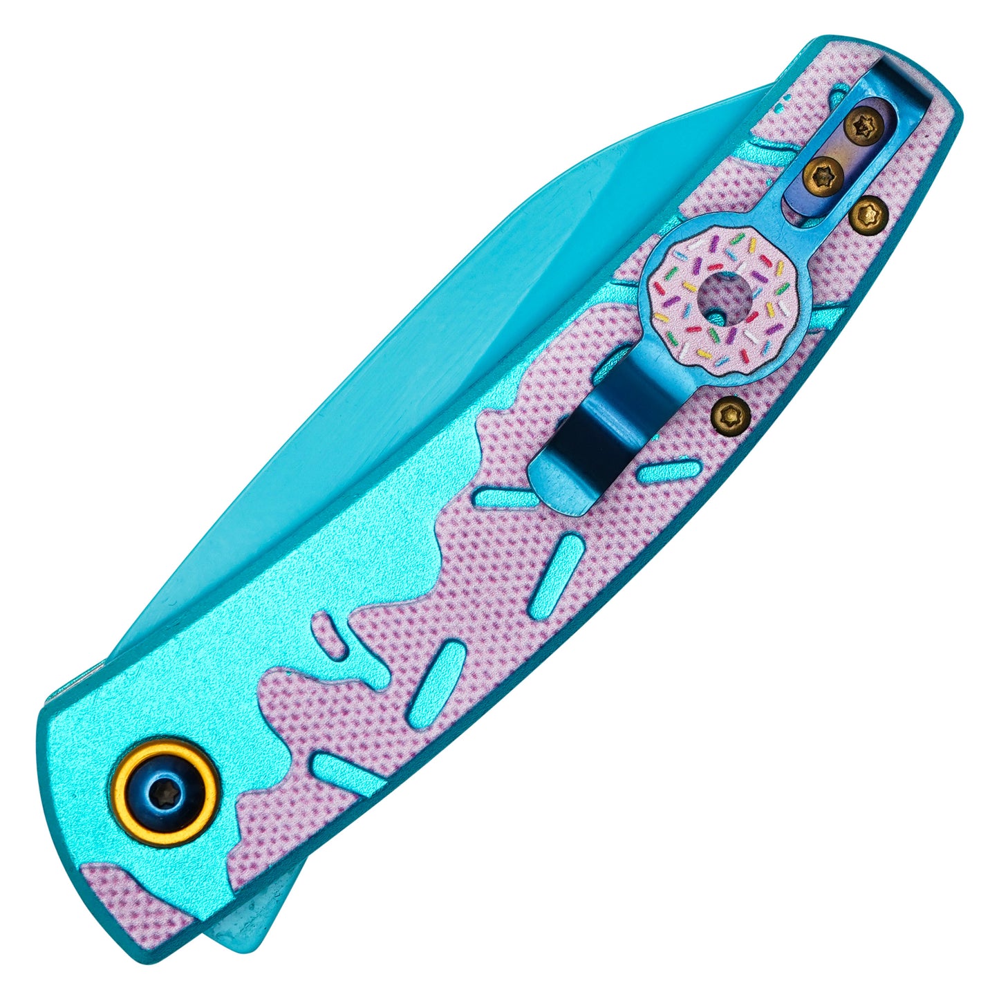 Wartech / Sweet Treats - 7.25” Blue Frosted | Spring Assisted Pocket Knife