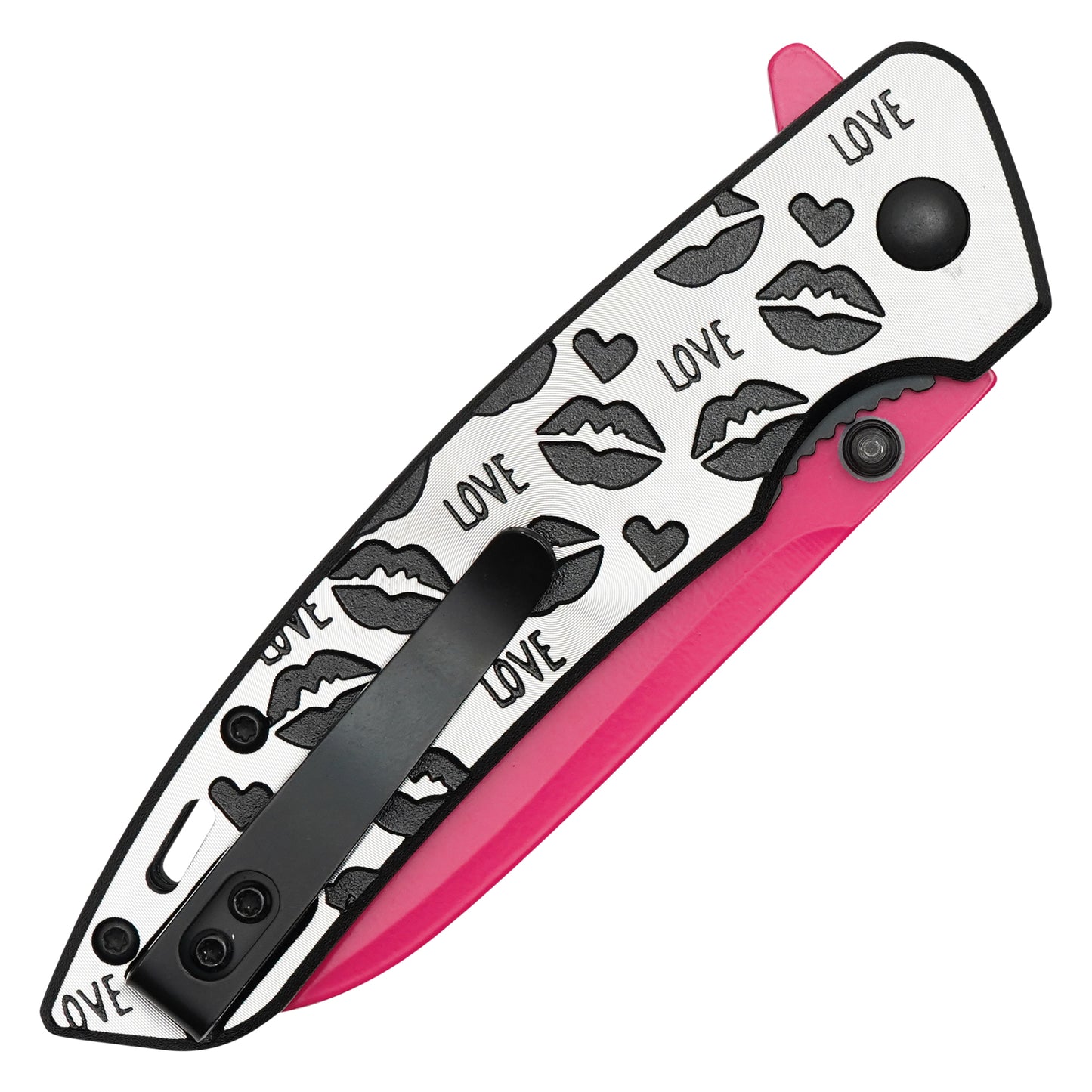 Wartech - 7.75" Love Kiss Pink Sheepsfoot | Spring Assisted Pocket Knife