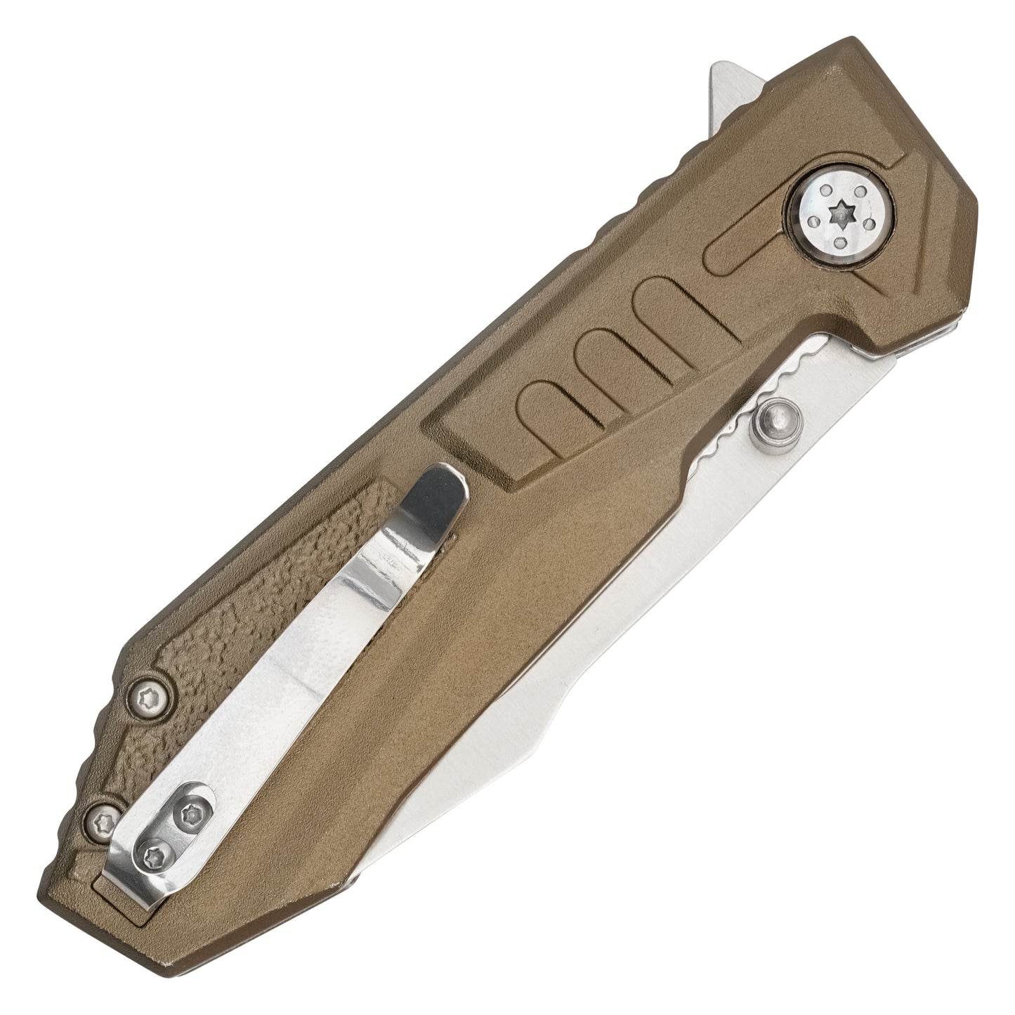 Wartech - 7.75" Brown Serrated | Spring Assisted Pocket Knife