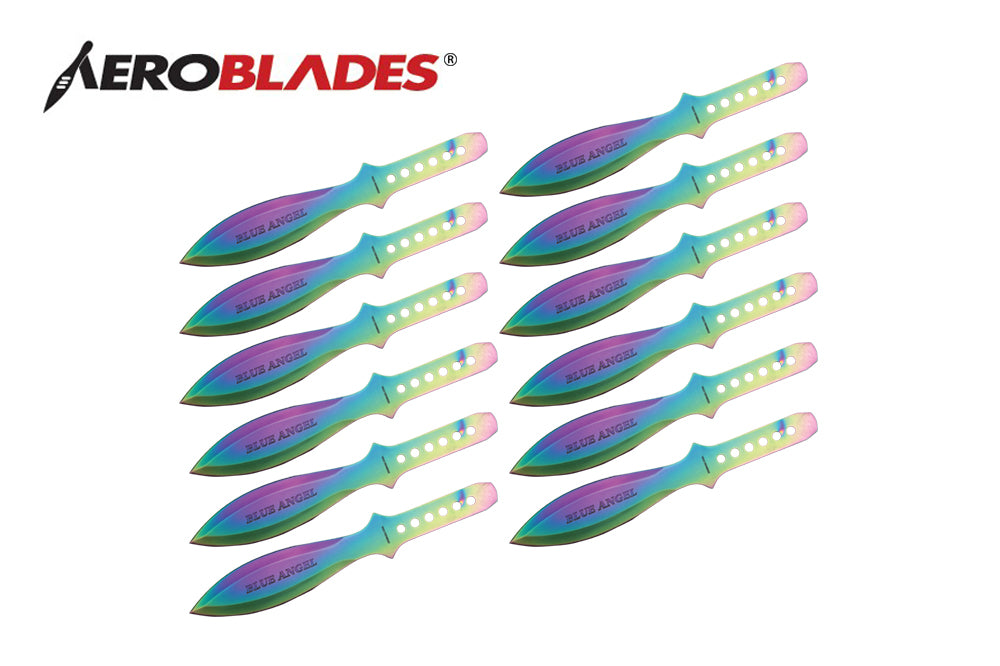 9 12PCS RAINBOW JUMBO THROWING KNIFE