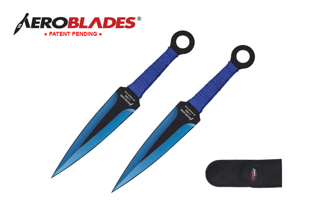7.5-inch 2pc Set Blue Black Blade Thrower