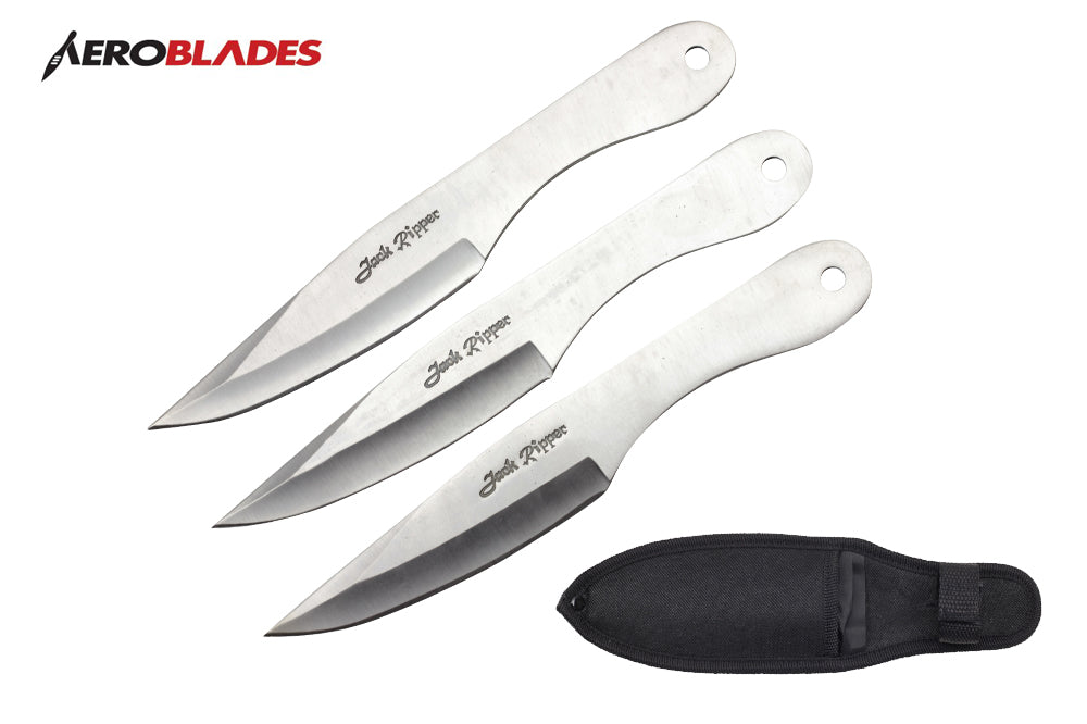 9 3 pcs set Jack Ripper throwing knife silver color-inch