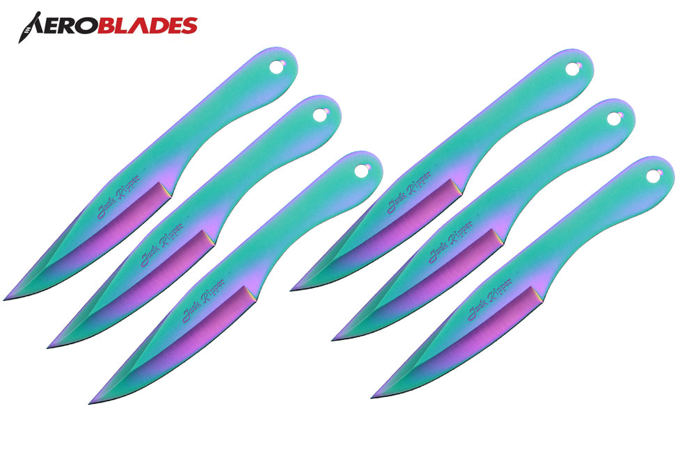 9 6 pcs set rainbow Jack ripper throwing knife-inch