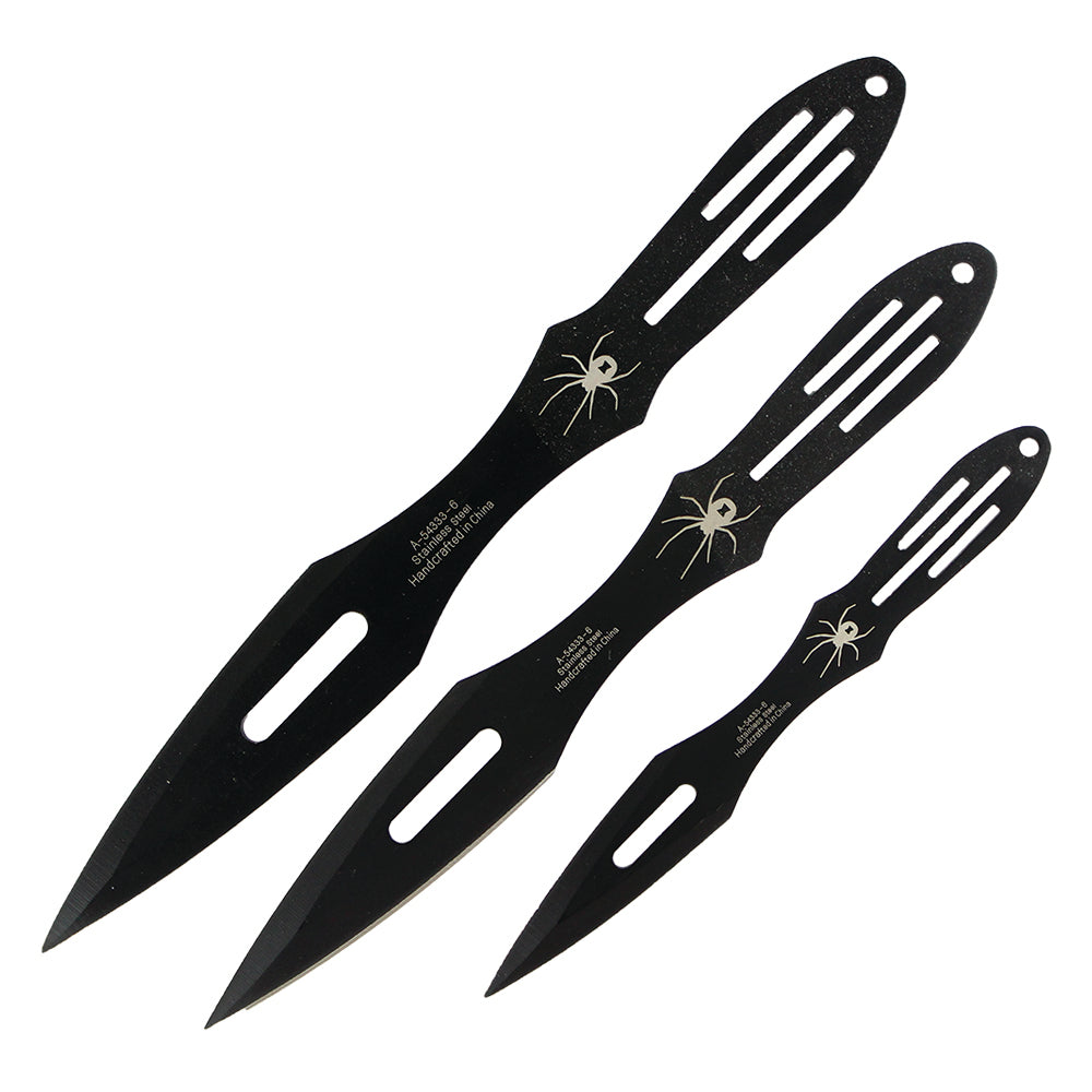 3PC SET 10 8.5 6.5 BLACK THROWER W CASE-inch