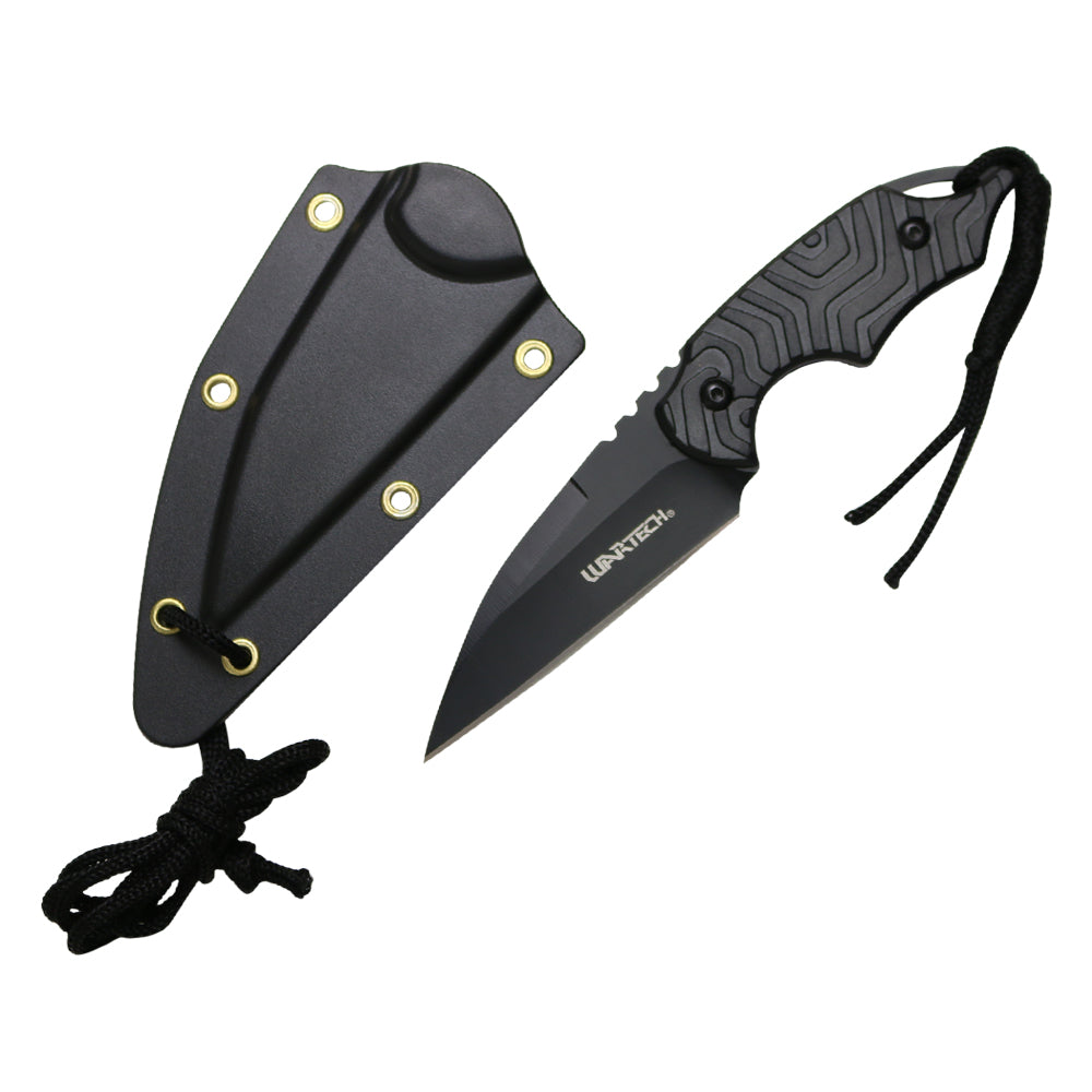 6-inch Black Blade Knife w Paracord and Sheath
