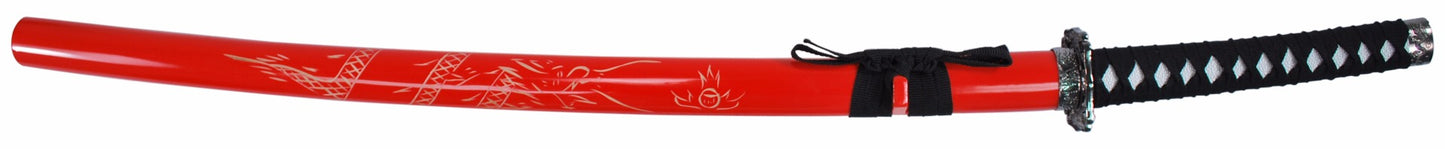 40" Katana w/ Dragon Carved Scabbard (Red)