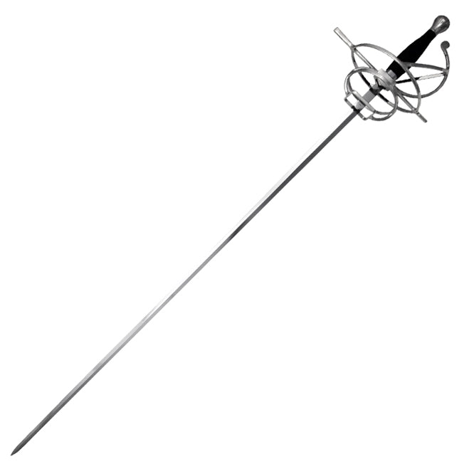 46" Rapier Sword With Black Scabbard | Stainless Steel Display Sword