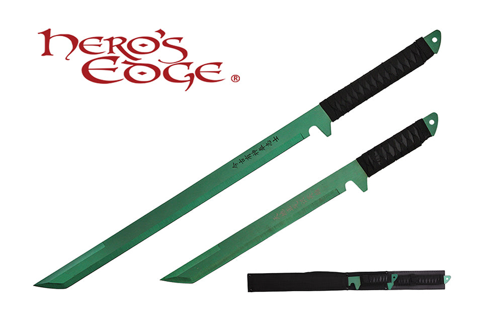 27-inch 18-inch 440 Stainlees Steel Green Blade Sword w Sheath