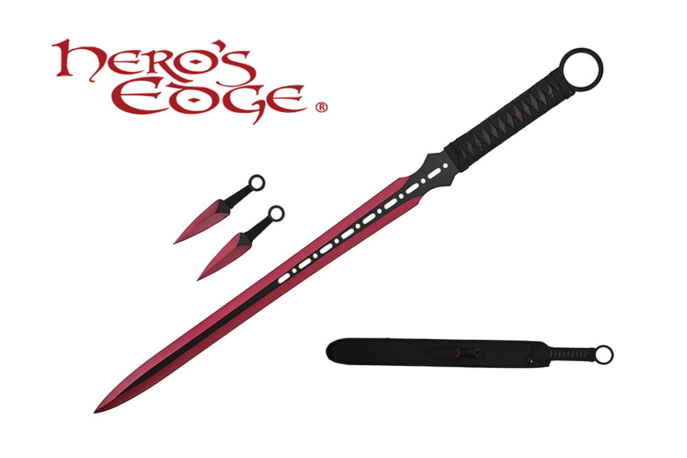 27-inch 7.5-inch 440 Stainless 2 Tone Blade Sword w Sheath