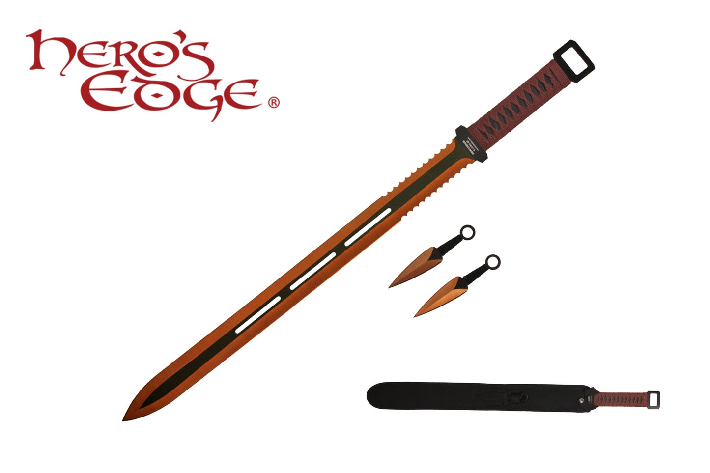 28-inch & 5-inch 440 Stainless 2 Tone Blade Sword w Sheath