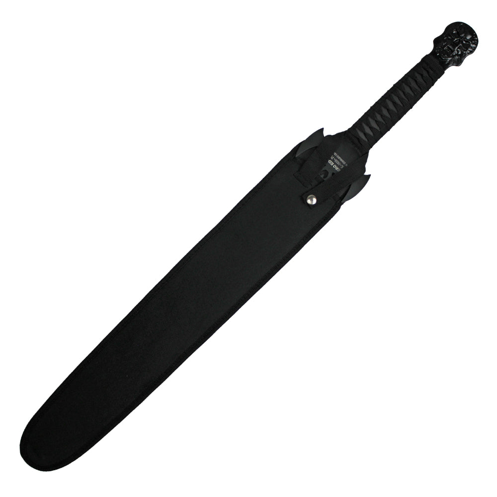 28.25" Black Skull Machete | Two-Tone Stainless Steel Blade With Sheath