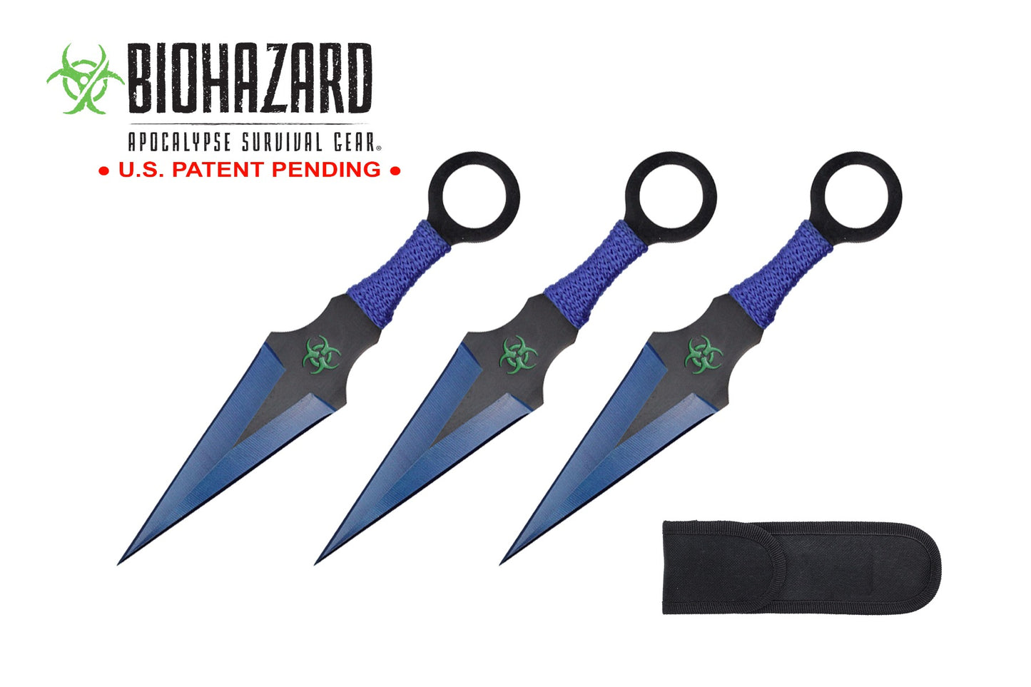 6.5-inch 3pc Set Blue Black Blade Thrower