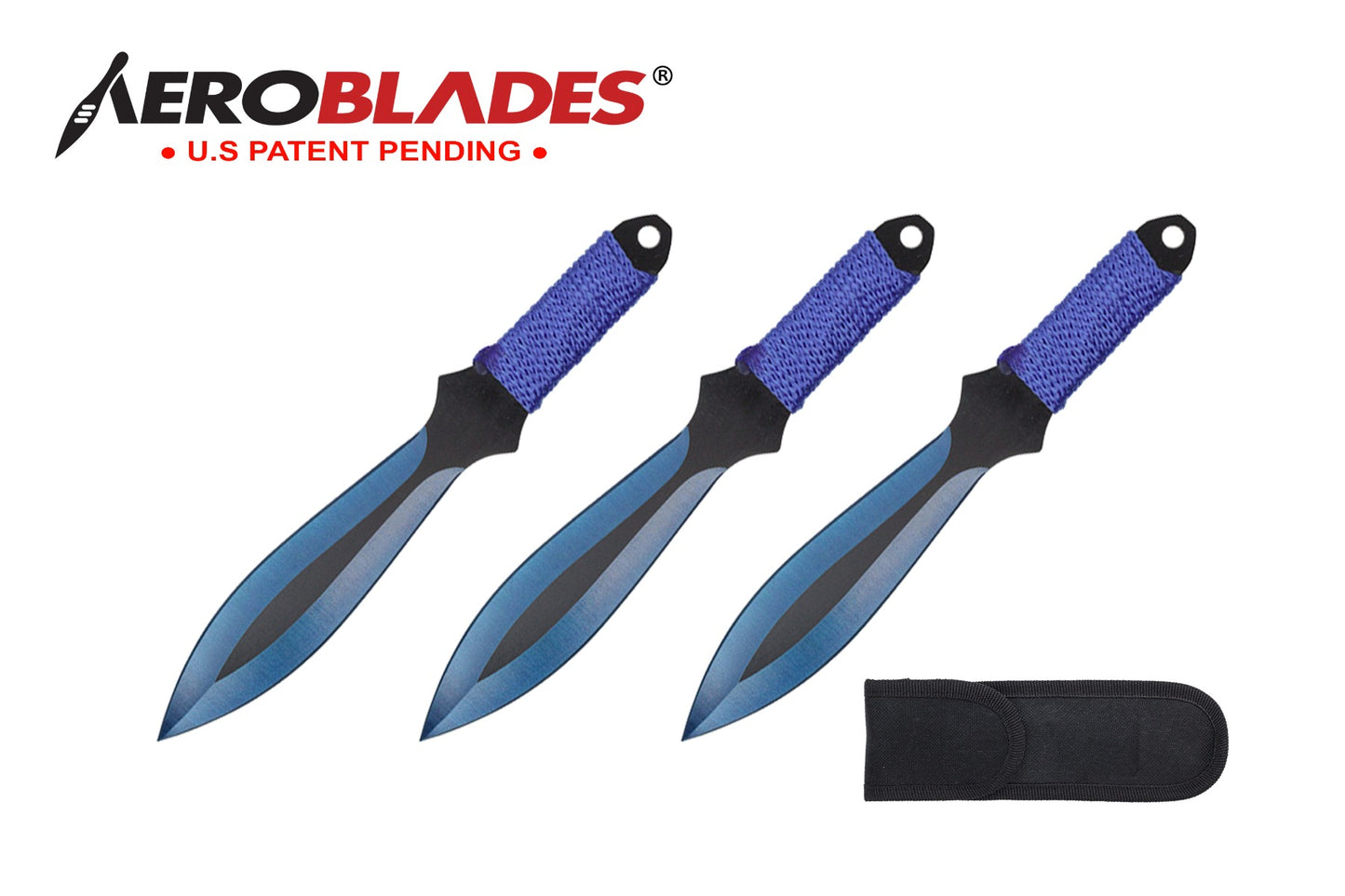 6.75-inch 3pc Set Blue Black Blade Thrower