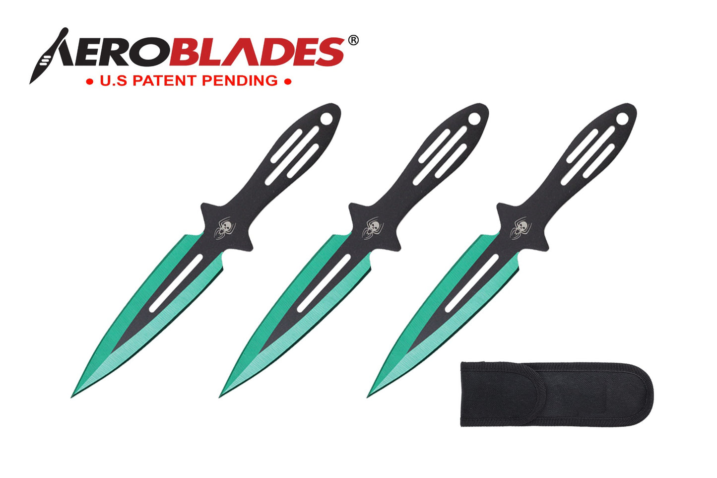 6.5-inch 3pc Set Green Black Blade Thrower